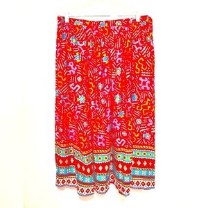 Chaus Woman Vintage Pink and Yellow Geometric Skirt